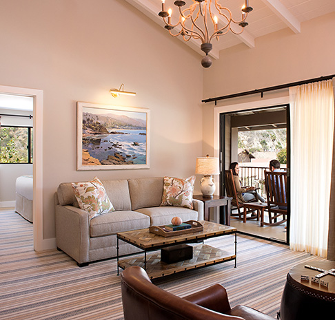 The Ranch at Laguna Beach suite room with guests. 