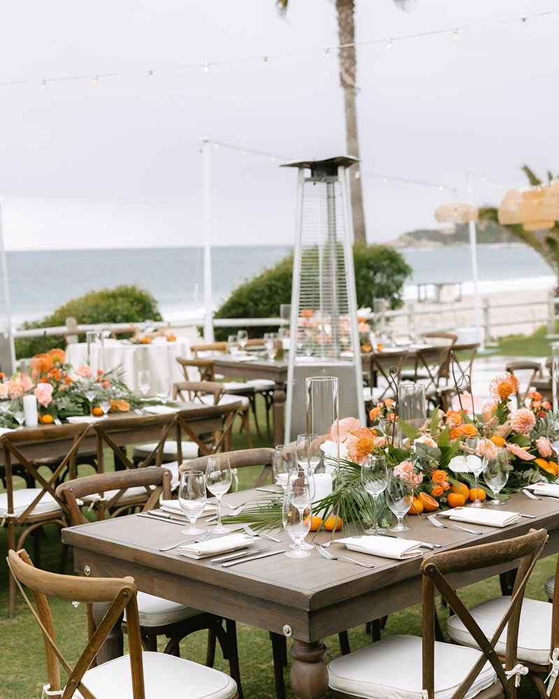 Reception by the beach.