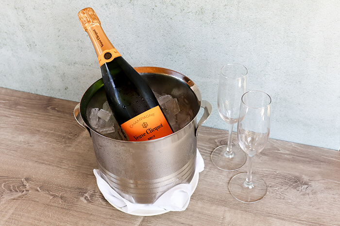 Chilled wine on a table