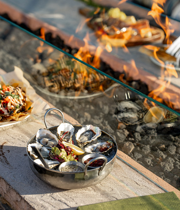 oysters by fire pit